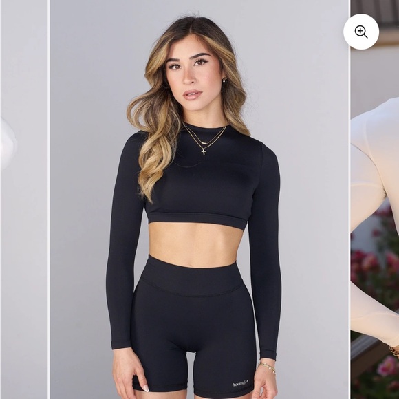 YoungLA Hybrid Long Sleeve Bra W345 Size X-Small in Black - Picture 3 of 11